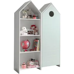 REGALSCHRANK Set Kania MDF+Holzwerkstoff Weiß /Mint