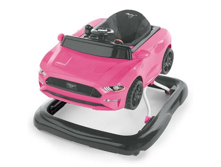 Lauflernhilfe, Schwarz, Pink, Metall, Kunststoff, 63.5x50x72.4 cm, EN 71, EN 1273, Spieltisch mit Musik, Spieltiere abnehmbar, Spielzeug, Babyspielzeug, Lauflernwagen