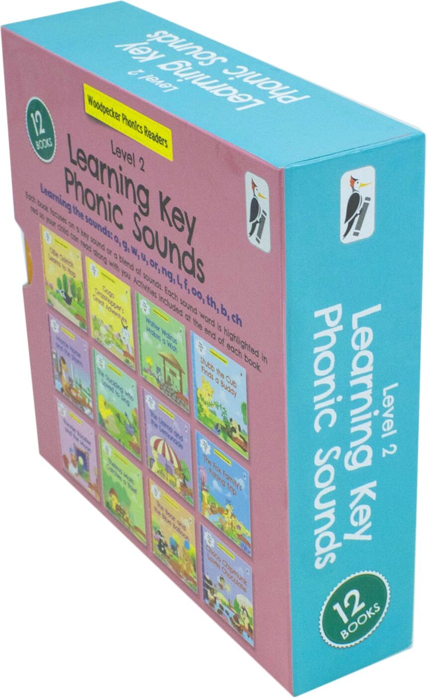 Woodpecker Books ltd My Second Phonic Sounds 12 Books Collection Box Set with Fun Activities – Level 2 Early Learning & Phonics Reading Collection for Kids