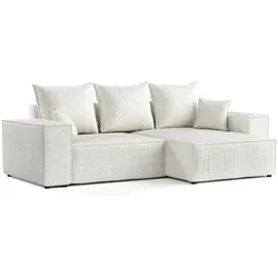 ECKSOFA SENSO mit Schlaffunktion Hellbeige im City Stoff