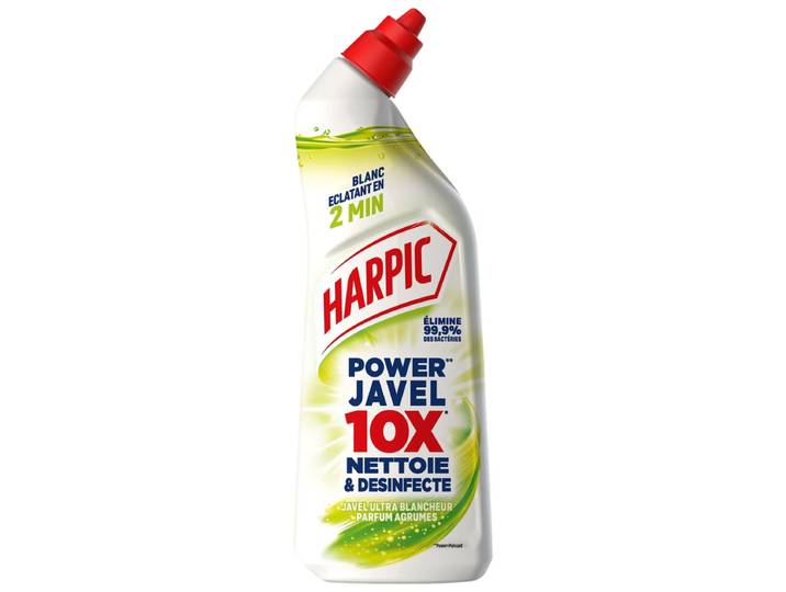 HARPIC Power Bleach Gel WC désinfectant javellisant ultra blancheur Agrumes 750 ml