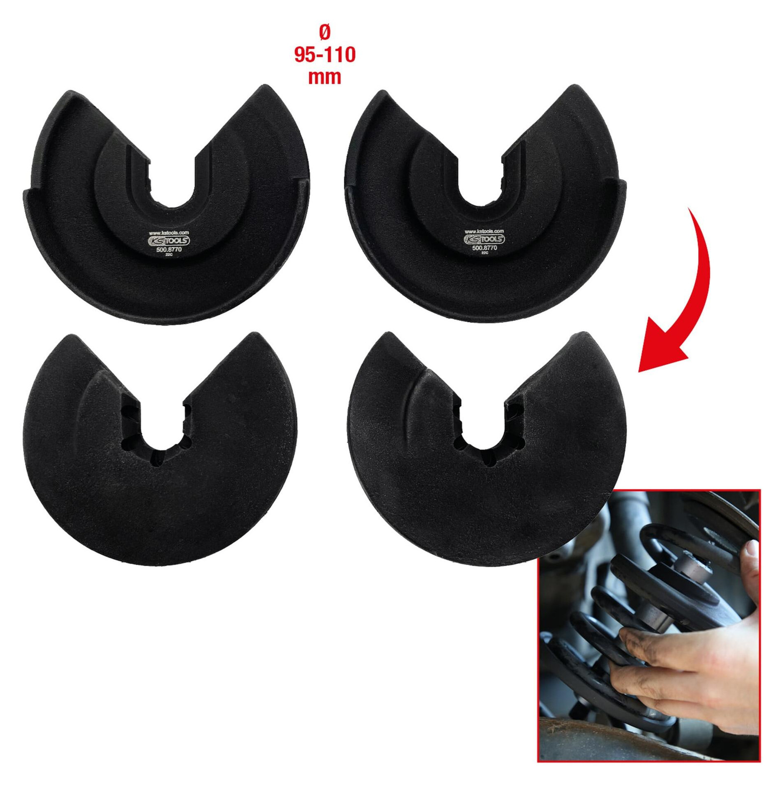 KS Tools Set drukvlakken en veerspanner, 500.8770, 2100g
