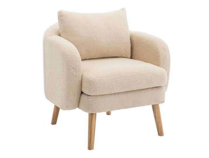 HAUSS SPOLE Sessel Armlehnensessel Sessel mit Kissen Polstersessel Loungesessel (Moderner, schlichter Stuhl), Sessel mit extra dickem Kissen, Beine aus Massivholz