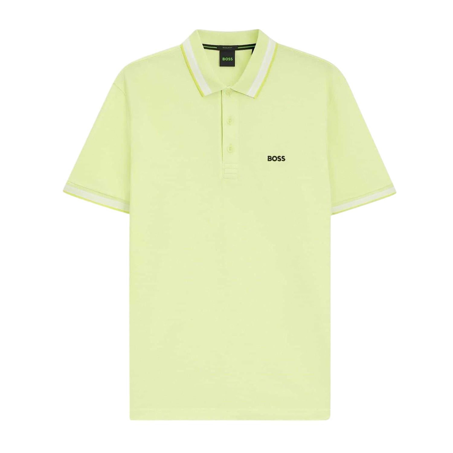 Boss Herenpoloshirt ‘Paddy’ met contrasterende boorden (Groen)