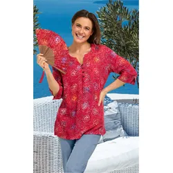 Viskose-Tunika in Muster rot in Größe 54 von DW-Shop, Rot, 54