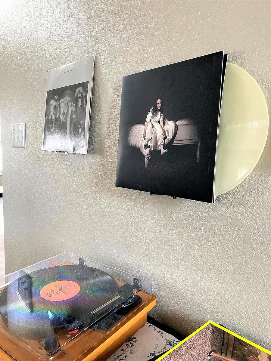 5-Pack Wandplanken voor Vinyl Platen - Album Display Muurbevestiging Zwart