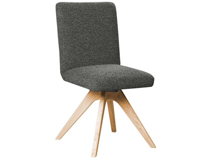 Linea Natura Stuhl, Dunkelgrau, Holz, Eiche, vollmassiv, eckig, 47x89x60 cm, Sitzfläche 360° drehbar, Esszimmer, Stühle, Esszimmerstühle