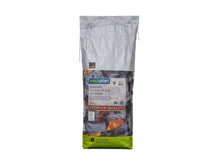 Oecoplan Holzkohle Premium 10 kg Schnell anzündbar, optimale Glutbildung, rauchfreie Verbrennung
