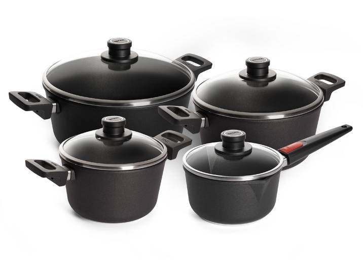 Topf-Set WOLL MADE IN GERMANY Nowo Titanium , schwarz, Töpfe, Induktion, Made in Germany