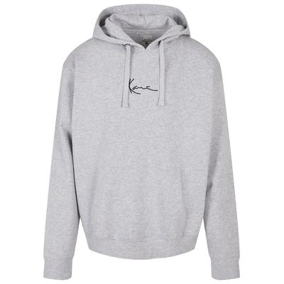 Sweatshirt KARL KANI "Karl Kani Männer KKMQ32061GRY Small Signature Hoodie ash grey", Herren, Gr. M, grau, 80% Baumwolle, 20% Polyester, Rundhals, Sweatshirts Sweatshirt