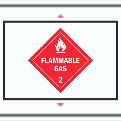 HB-Druck Schild Entzündliche Gase Symbol Flammable Gas Flamme A5 Rückseite selbstklebend