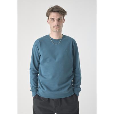 Sweatshirt CLEPTOMANICX "Ligull", Herren, Gr. S, grün, 100% Baumwolle, meliert, normal, Rundhals, Sweatshirts Sweatshirt, mit kleiner Möwen-Stickerei