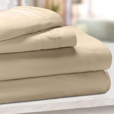 Home City, Inc. Majestic Sheet Set, Queen, Dark Beige