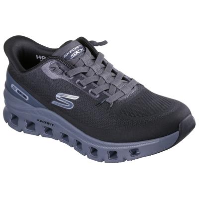 Slip-On Sneaker SKECHERS "ARCH FIT GLIDE-STEP PRO", Herren, Gr. 45, schwarz, grau, Textil, Schuhe, Trainingsschuh, Laufschuh mit Glide-Step Sohle