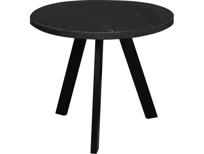 Couchtisch MÄUSBACHER Couchtisch rund , schwarz (schwarz, keramik optik schwarz), H:50,5cm, Tische, Couchtisch, Couchtisch rund Durchmesser 60cm, Metallgestell