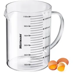 Westmark Messkanne, Glas, 1,1 L, geschlossener Griff, 30672260