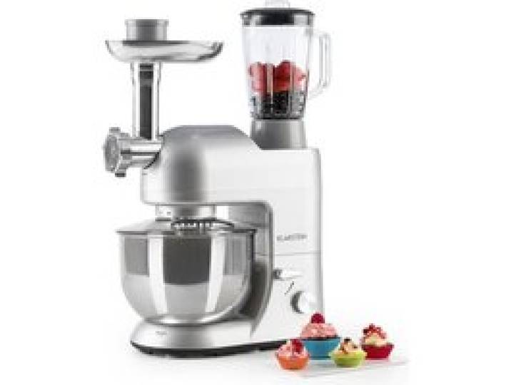 Lucia 1800W 5L Robot de Cuisine Avec Hachoir Argent