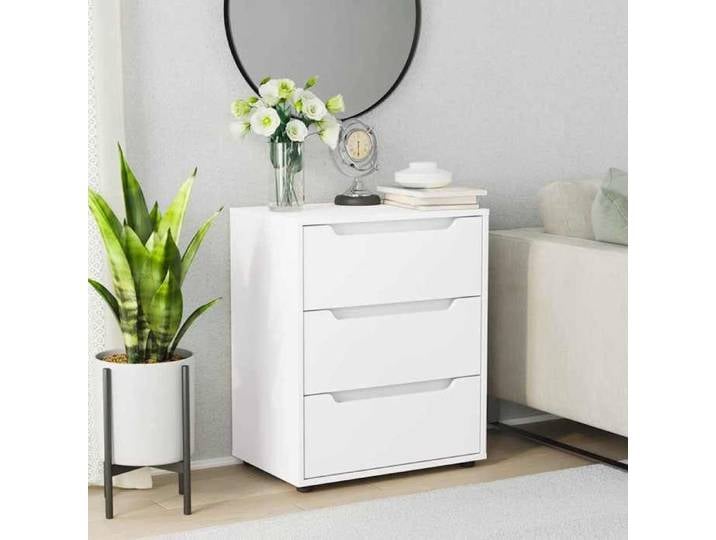 (SOLDE d'été) Placard/Buffet bas - Décor salon - VISNES blanc 60 x 40 x 73 cm bois d'ingénierie *aspect pratique6297931