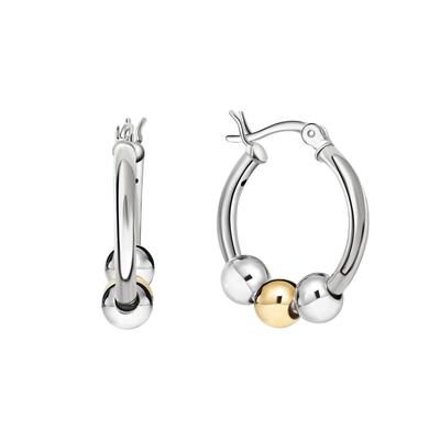 Paar Creolen ZEEME "925/- Sterling Silber rhodiniert/rosé", bunt (mehrfarbig), Ohrringe, Damen, one-size, Silber 925 (Sterlingsilber)