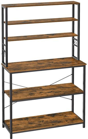 17 Stories Industrial 6 Tier Kitchen Storage Rack With Shelves Brown 167cm H x 60cm W x 40cm D