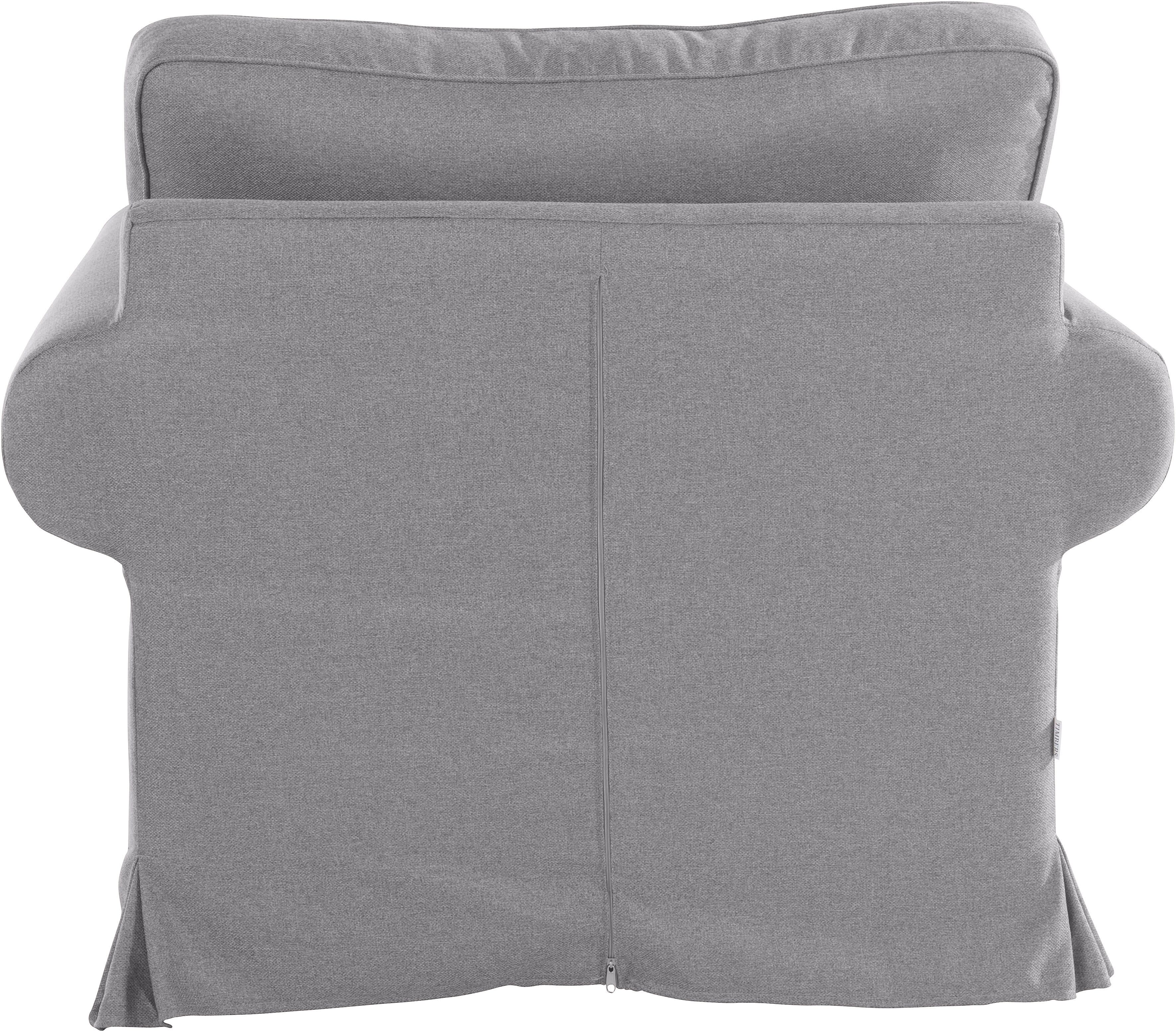 Sessel GOODPRODUCT "Shadmoor", grau, B:102cm H:102cm T:92cm, 100% Polyster, Sessel, Sessel, Hussenoptik, in uni oder mit Blumendruck, passend zur Shadmoor-Serie grau Struktur fein, B/H/T: 102cm x 102cm x 92cm