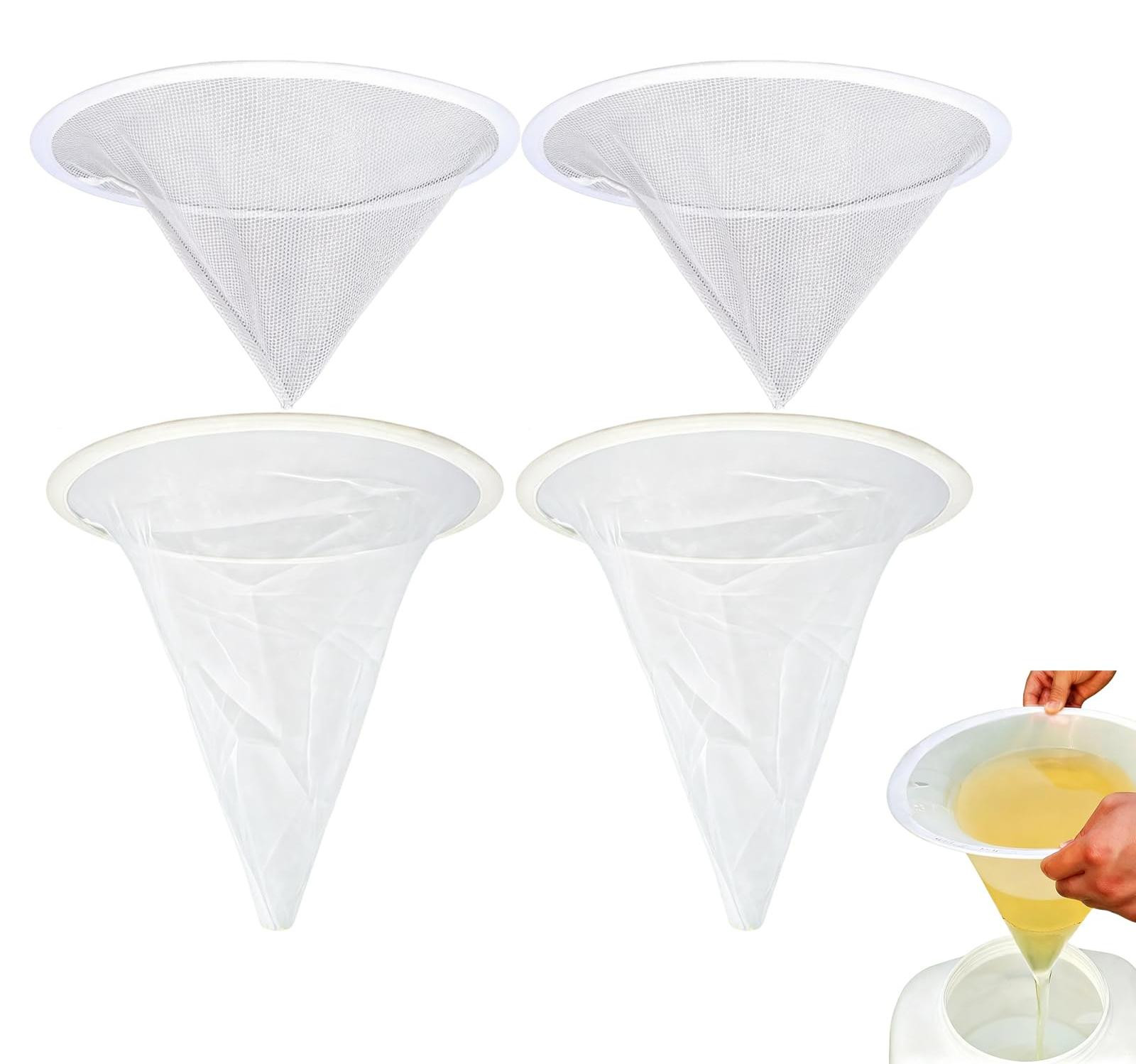 Dripio Set van 4 Nylon Honingzeven, Dubbele Zeven, 10/120 Mesh, voor Imkers