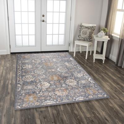 Alora Decor Sage Traditional Blue Wool Area Rug