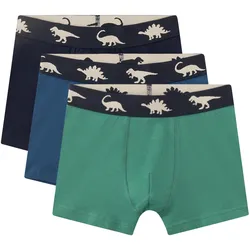 Sanetta 3er-Pack Boxershorts Dinos, gruen, 128