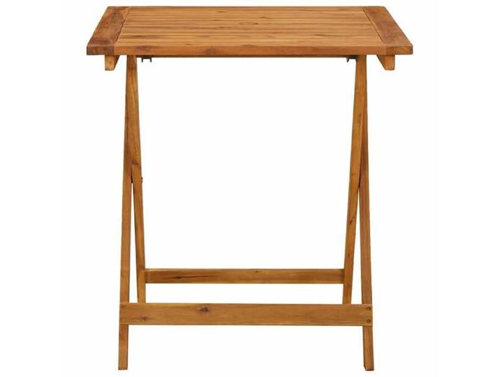 Table pliable de jardin en bois d'acacia - WIENS - 70x70x75 cm - Bois d'acacia massif - Pliable - Brun