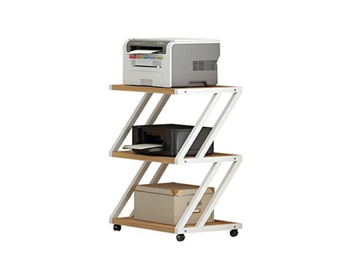 HASMI Druckerständer Druckerständer Boden-to-Deckenscheiben-Drucker-Drucker-Büro-Z-förmiges Mobilfunkt-Datei-Speicher-Regal Home DREI-Tier-Speicherregal Geeignet für Büros (Color : A)