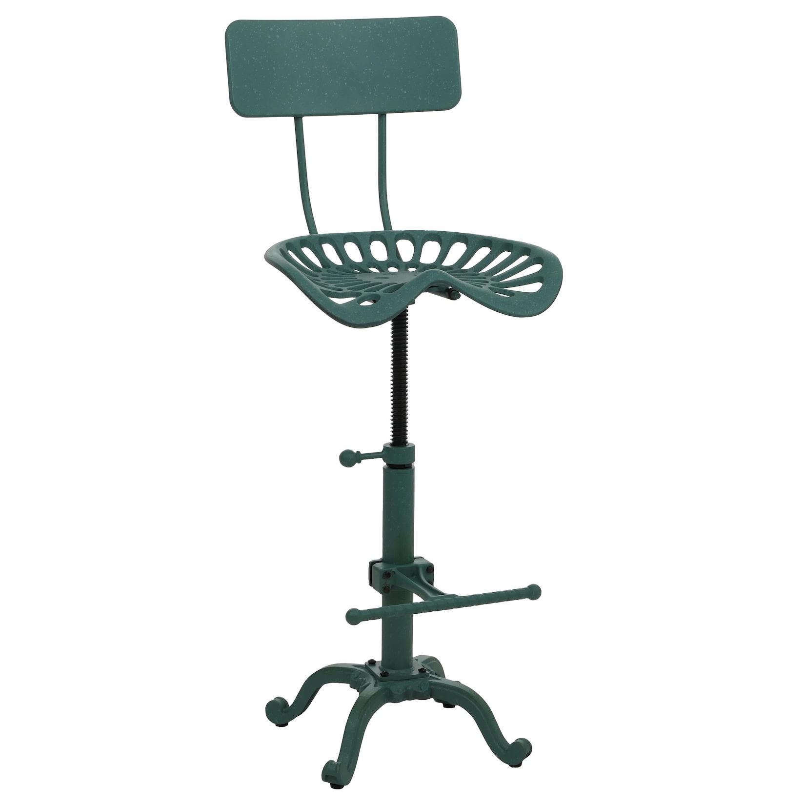 Barhocker MCW-N26, Barstuhl Tresenhocker, höhenverstellbar drehbar Fußablage Industrial Metall ~ grün
