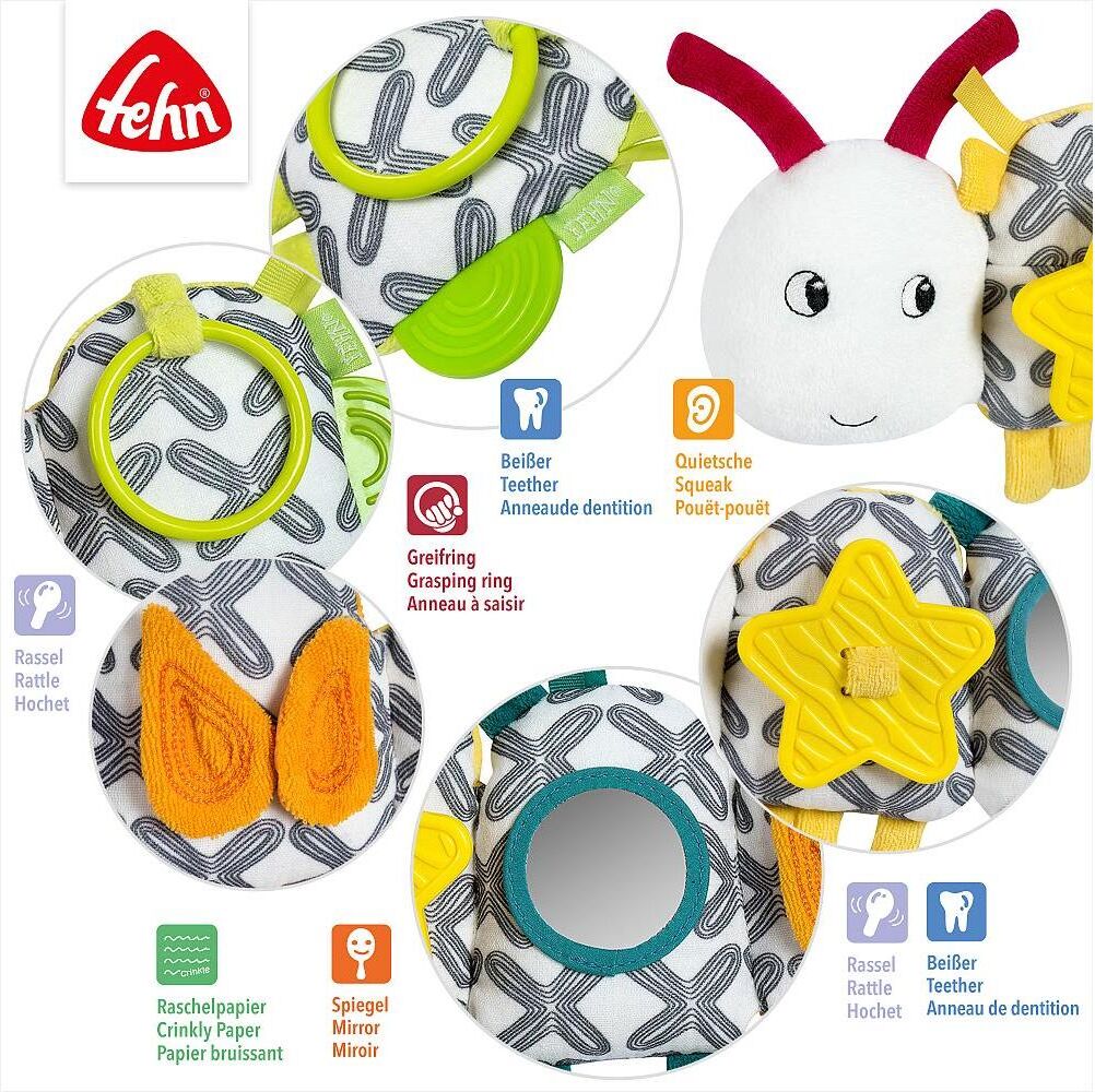 Plüschfigur FEHN "Mehrfarbig", Kinder, bunt, Plüschfiguren Plüschfigur bunt Einheitsgröße