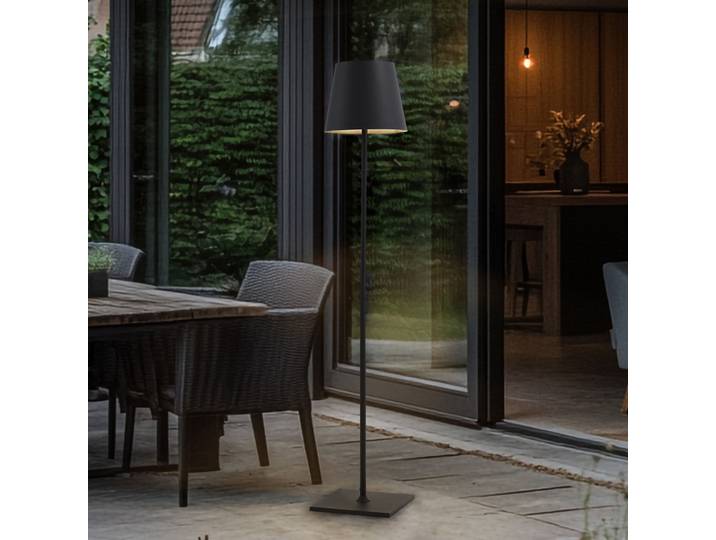 Andrei Udendørs Lampadaire Dark Grey - Lucande - Balcon - Moderne - Aluminium - Avec abat-jour