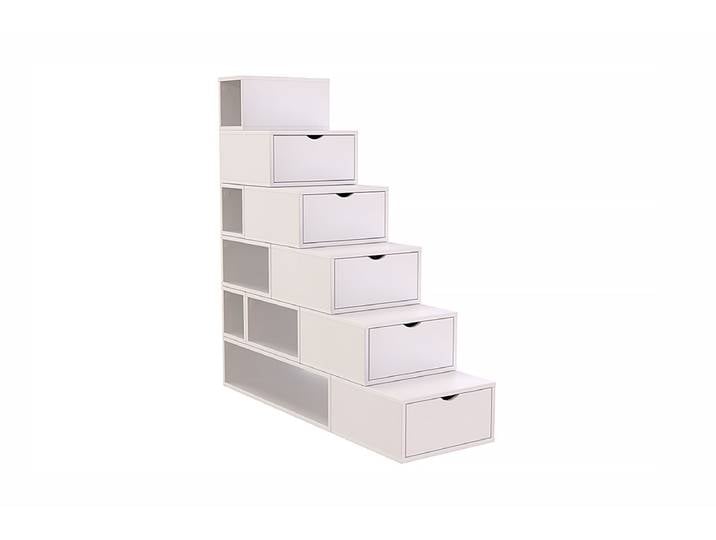 Escalier cube de rangement hauteur 150cm 150x150x50 cm Blanc