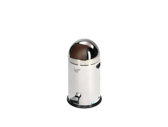 PROREGAL® Mülleimer Robuster Abfallsammler Griffmulden 22L 65x40,5x40,5cm Weiß-Braun