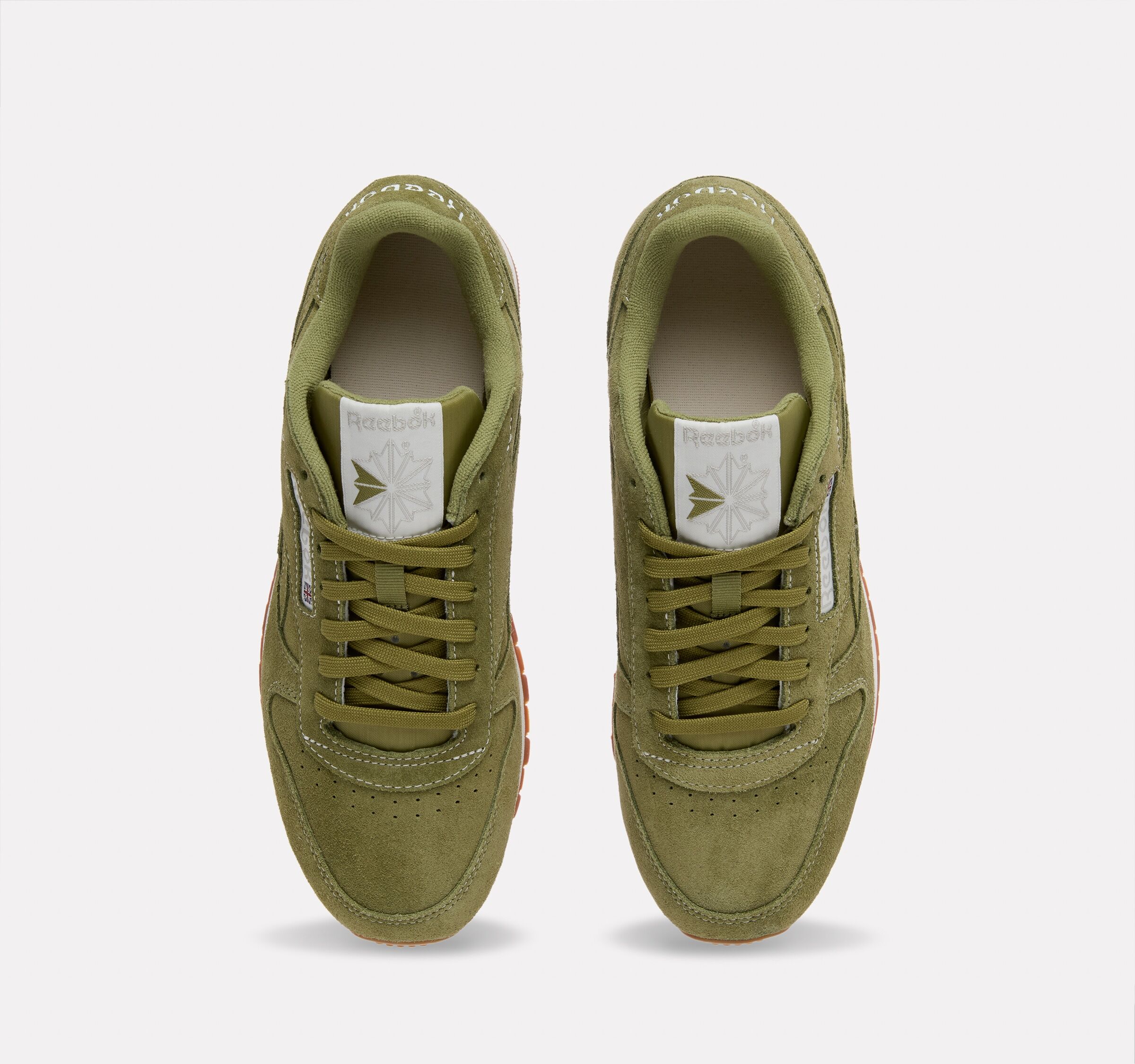Sneaker REEBOK CLASSIC "CLASSIC LEATHER", Gr. 47, grün (gritgrün, chalk, gum), Leder, Schuhe Sneaker gritgrün, chalk, gum 47