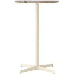 Nook Star Base Kunis Breccia Bartisch, niedrig, 60 cm, cremefarbener Fuß