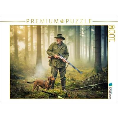 CALVENDO Puzzle Im Schweigen der Bäume - findet der Jäger Klarheit. | 1000 Teile Lege-Größe 64x48cm Foto-Puzzle für glückliche Stunden, von , Calvendo