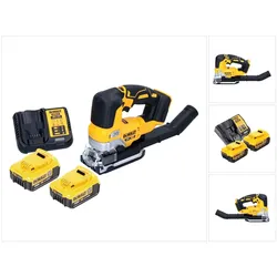 DeWalt, Stichsäge, DCS 334 M2 Akku Pendelhub Stichsäge 18 V Brushless + 2x Akku 4,0 Ah + Ladegerät