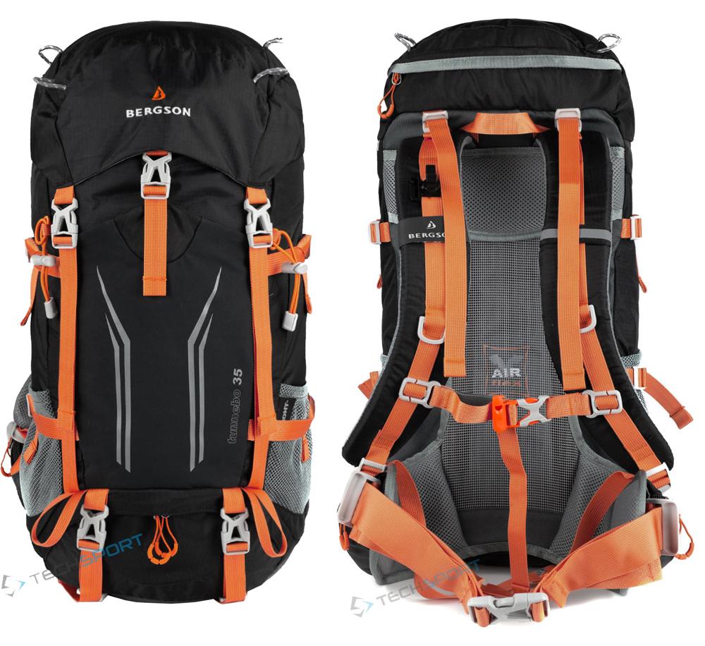 BERGSON TUNNEBO 35L atmungsaktiver Trekkingrucksack schwarz-orange