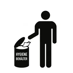 Piktogramm Hygienebehälter, Folie, 160x160 mm