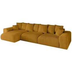 ECKSOFA Ottomane links ESKAR-L2 364x176x72 Currygelb Cord