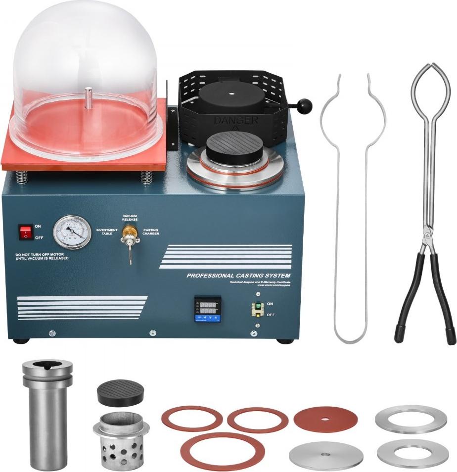 Vakuum-Einbettgussmaschine 2L - Metallschmuck-Gießwerkzeug - Für Silber, Gold & Kupfer Schmuckherstellung
