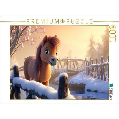 CALVENDO Puzzle Pony Bella im Winter | 1000 Teile Lege-Größe 64x48cm Foto-Puzzle für glückliche Stunden