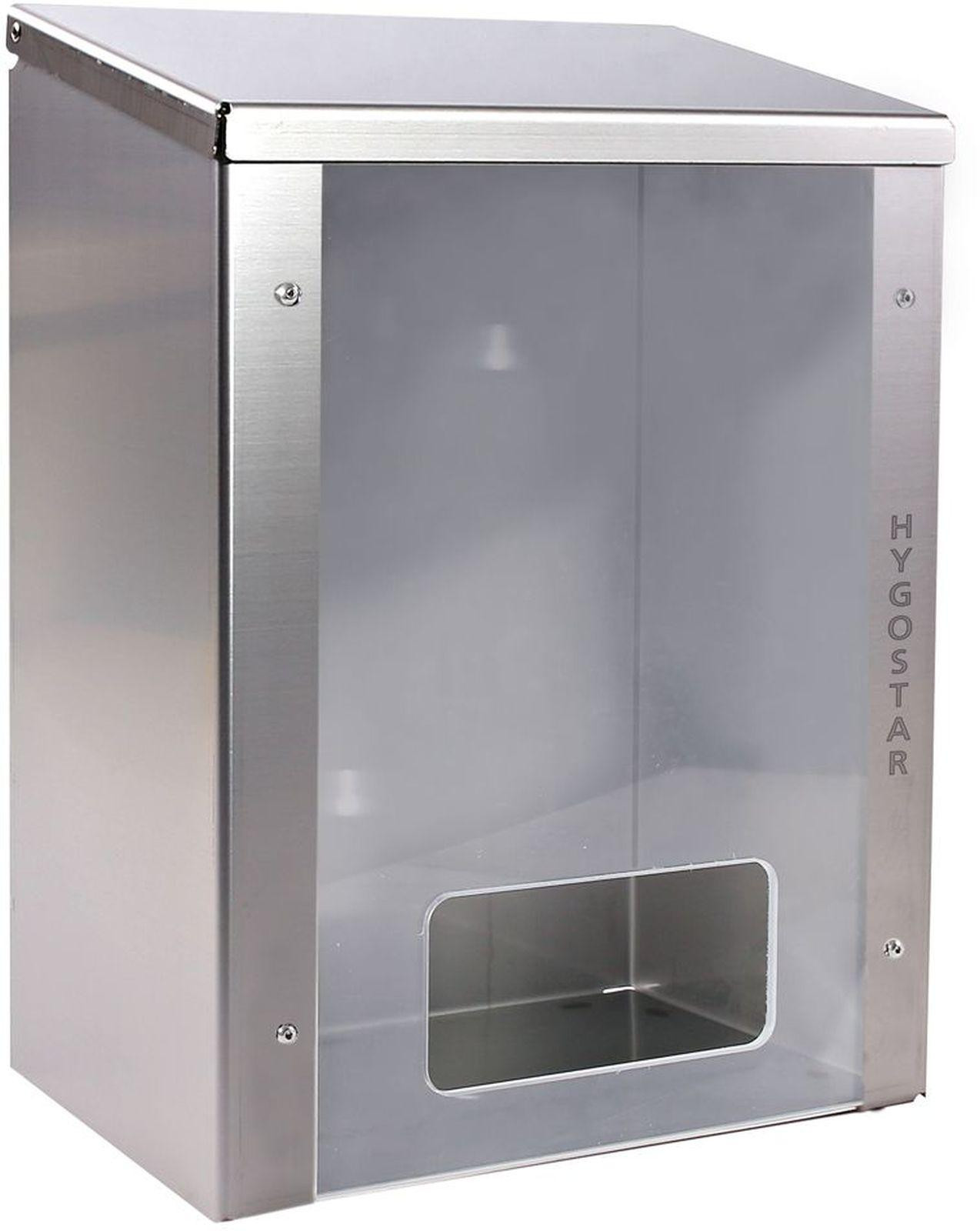 Hygostar dispenser met plexiglasruit, zilverkleurig