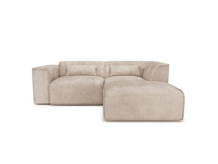 Canapé d'angle droit fixe NUNA 4 places tissu taupe