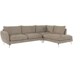 ECKSOFA Elou Dunkelbeige Microfaser