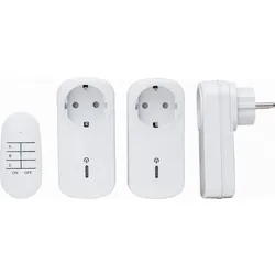 Kopp 292204018 Funk-Set: 1x Fernbedienung, 3x Adapter, inkl. Batterie, Reichweite: ca. 25 m, max. 1.000W  - 4 Stück