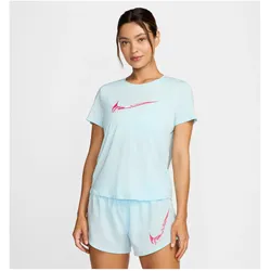 Nike, Damen, Sportshirt, Women's One Swoosh Dri-Fit Shirt (XS), Blau, Pink, Grau