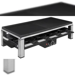 GUTFELS RACLETTE 4020 | 2000 Watt | 8 Pfännchen | Wendeplatte | Antihaftbeschichtung